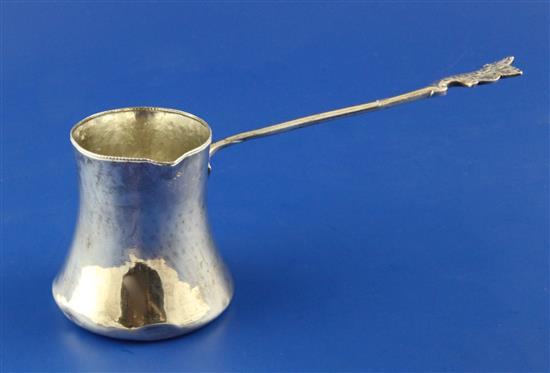 A late 19th/early 20th century Turkish silver pouring vessel, 4.5 oz.